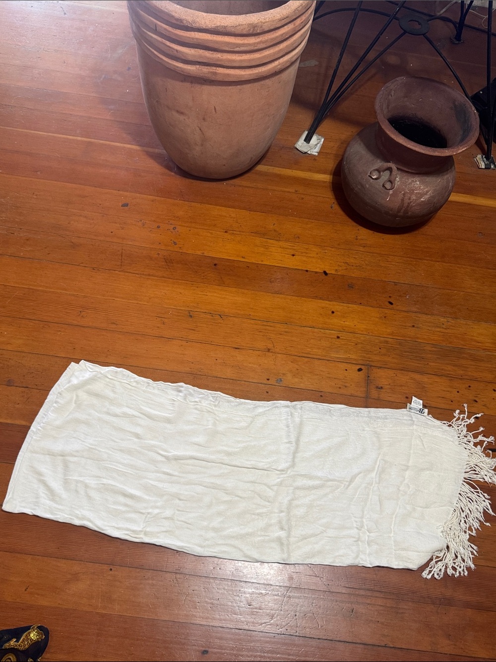 Light Cream Fringe Wrap Scarf - Women's Lightweight Shawl